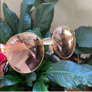 Rose gold circle Ray Bans